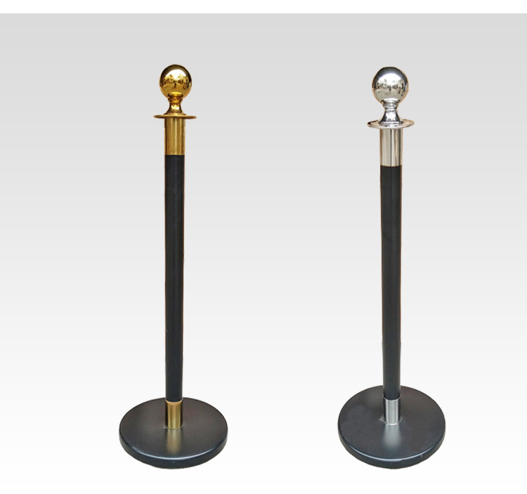 不锈钢圆球栏杆座酒店挂绳迎宾柱礼宾杆1.5米隔离带柱钛金警戒线