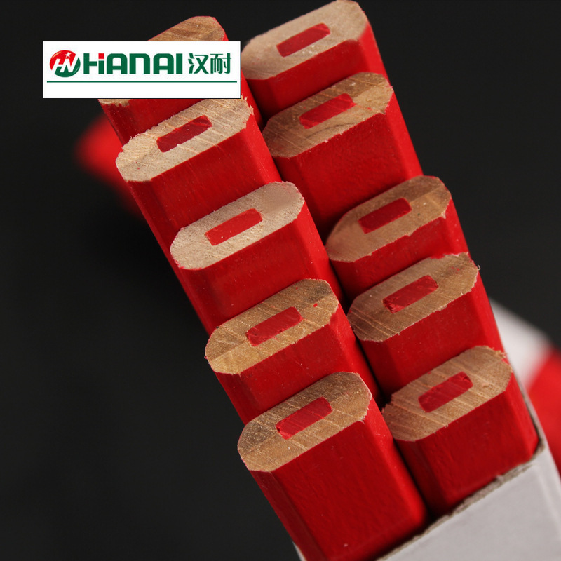 八角木工铅笔 大号扁平黑色木工笔 木匠记号笔 可加工定制 现货