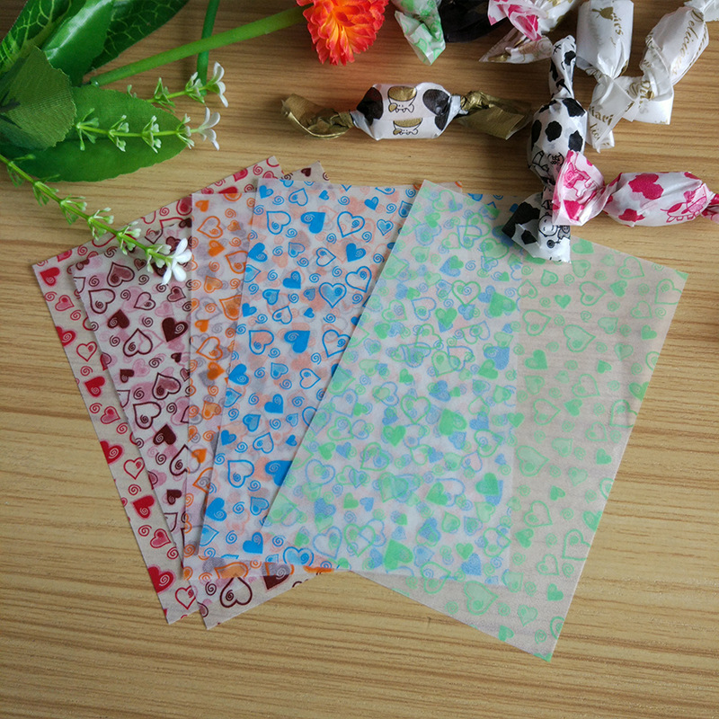 爱心自制牛轧糖糖纸包装纸糖果纸西点包装纸 包装油纸多款可选