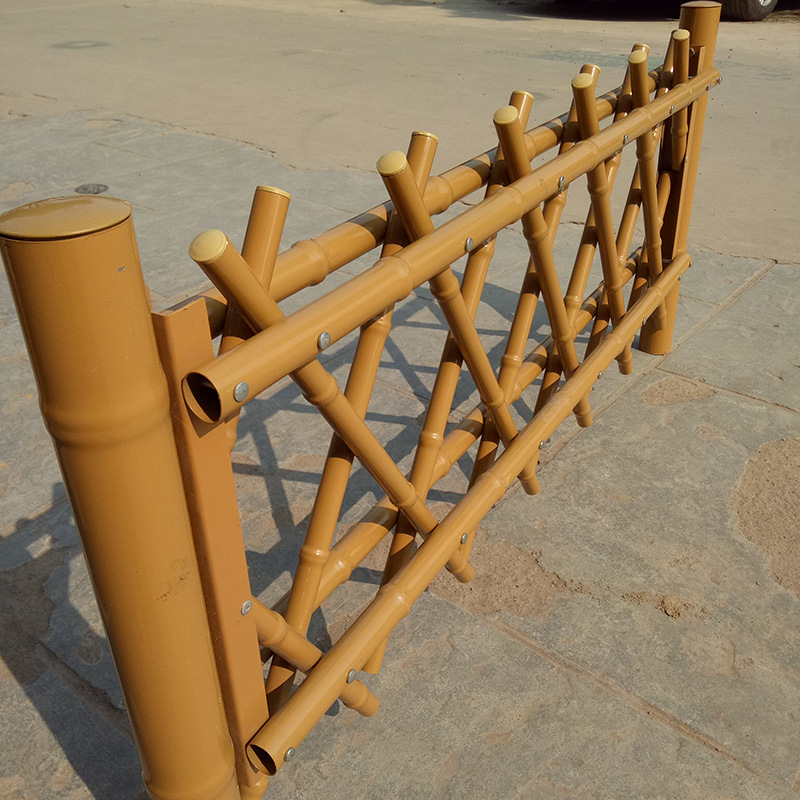 豪盾厂家定制不锈钢仿竹护栏 仿竹喷漆竹节防护栏公园隔离栏杆