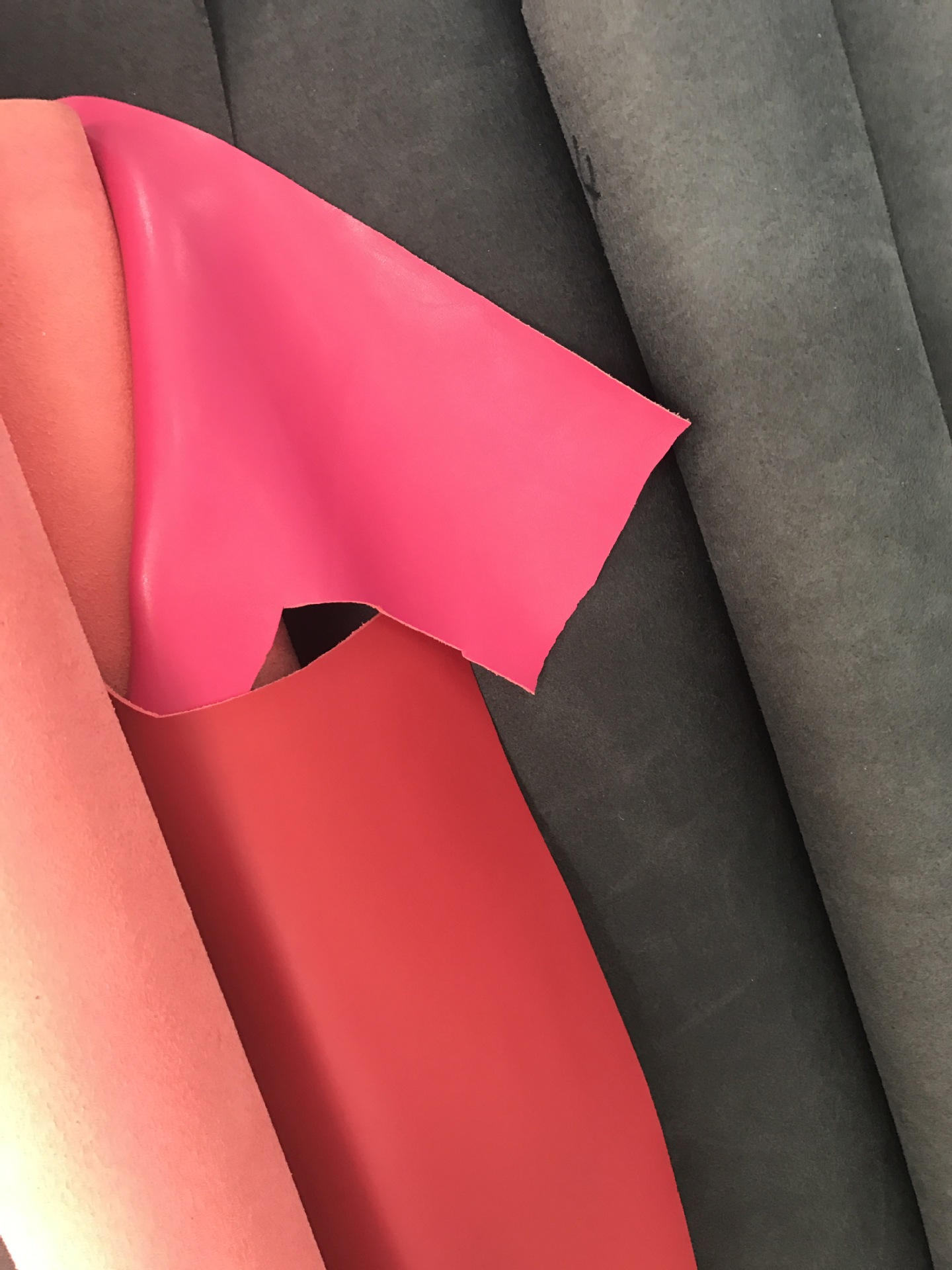 4mm真绒面超纤革 优质彩色荧光色超纤双面绒革