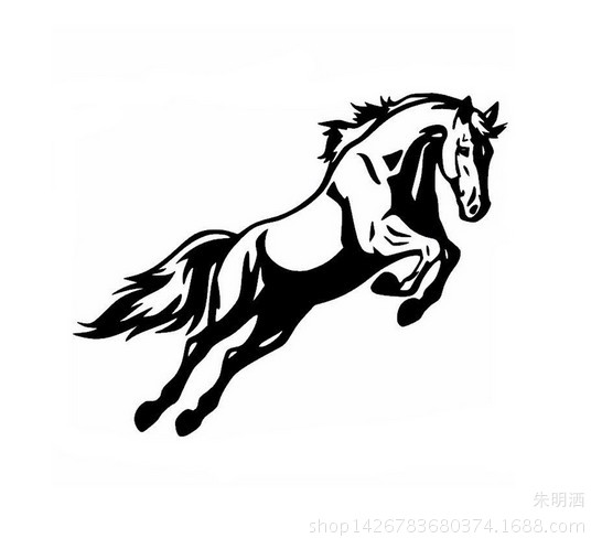 外贸热销速卖通horse车贴 马图腾车贴 反光飞马烈马车贴