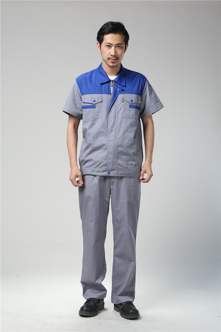 夏季汽车4s店维修服工作服套装男短袖劳保服工厂工人服装耐磨透气