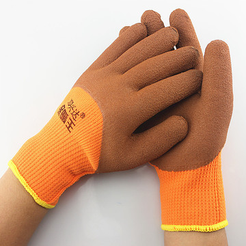 兴达毛圈pvc挂胶手套 加绒保暖耐磨拉毛加厚防油耐磨胶手套