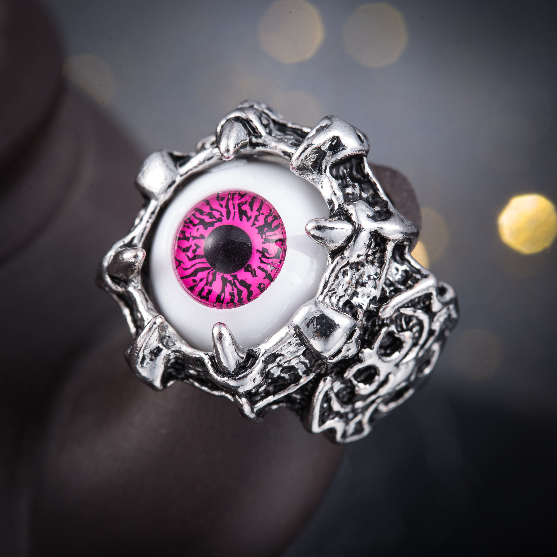 欧美death eye 死亡之眼邪恶之眼哥特式潮流合金铸造邪恶之眼戒指