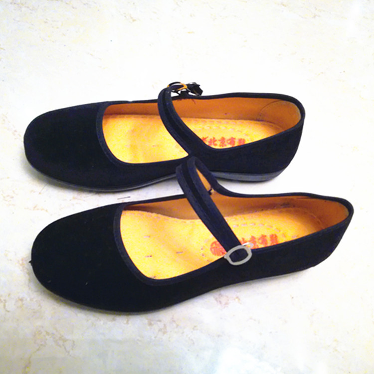 混批春秋季黑一带单鞋女广场舞黑一代酒店工作鞋妈妈老北京布鞋