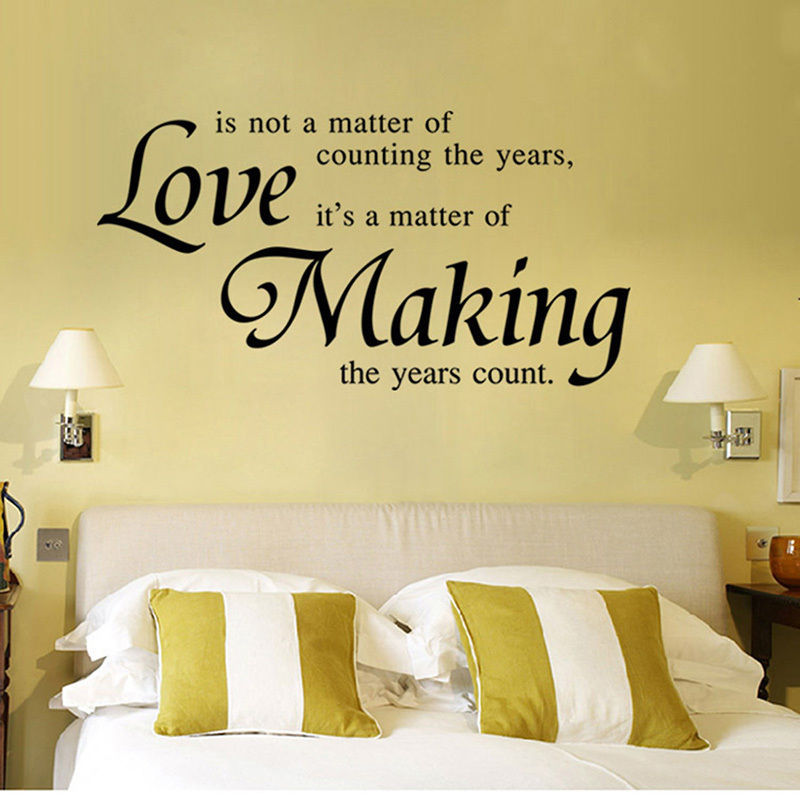 hy044新款ebay热买love making英文箴言精雕墙贴纸定制批发