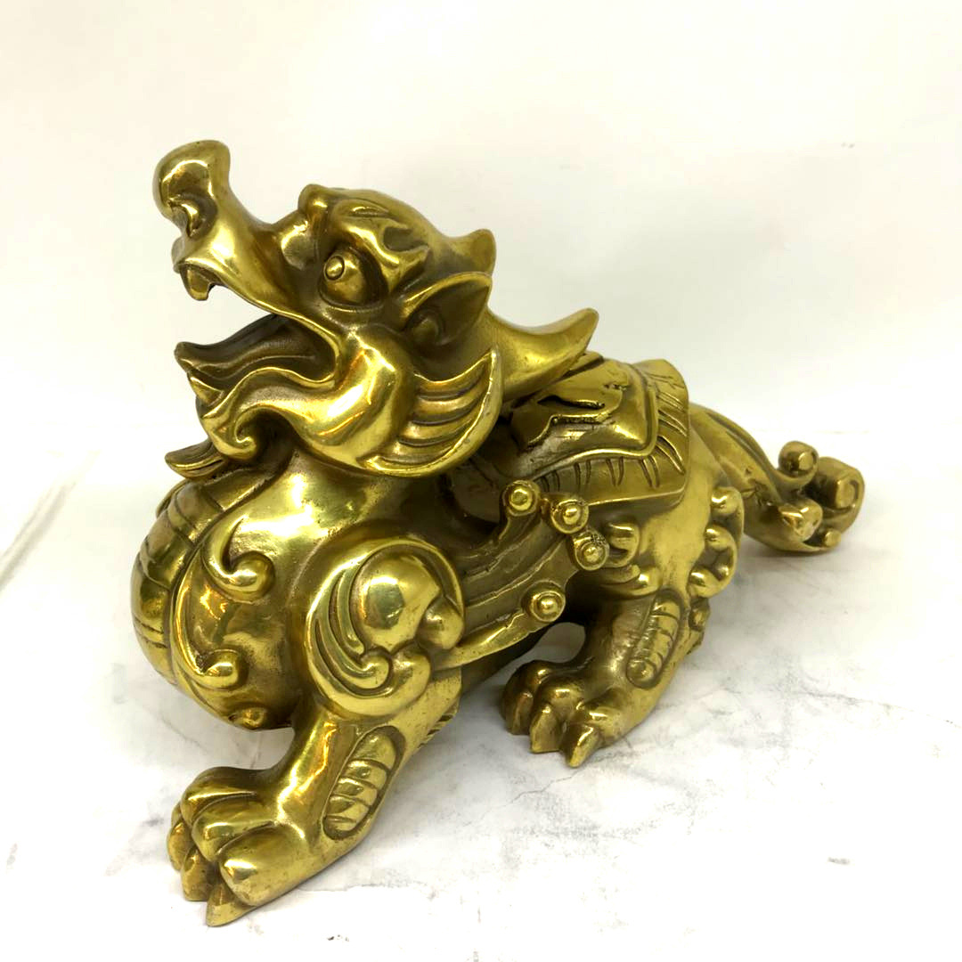 开光纯铜貔貅精工鎏金飞翅皮休招财皮休