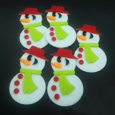 新款圣诞节装饰品雪人款不织布 毛毡配件批发 可加工定做
