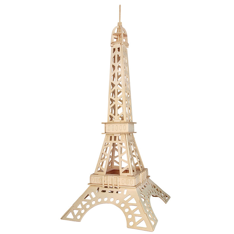 创意立体拼图模型巴黎铁塔木质拼图智力开发益智玩具手工拼图批发