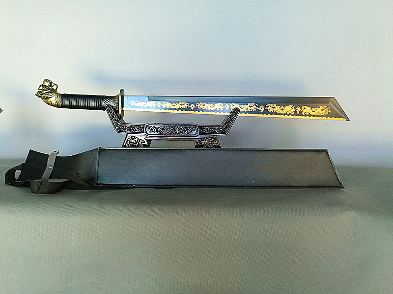 龙泉市刀剑 镇宅刀剑 印花金龙 虎头锦衣卫刀影视未开刃