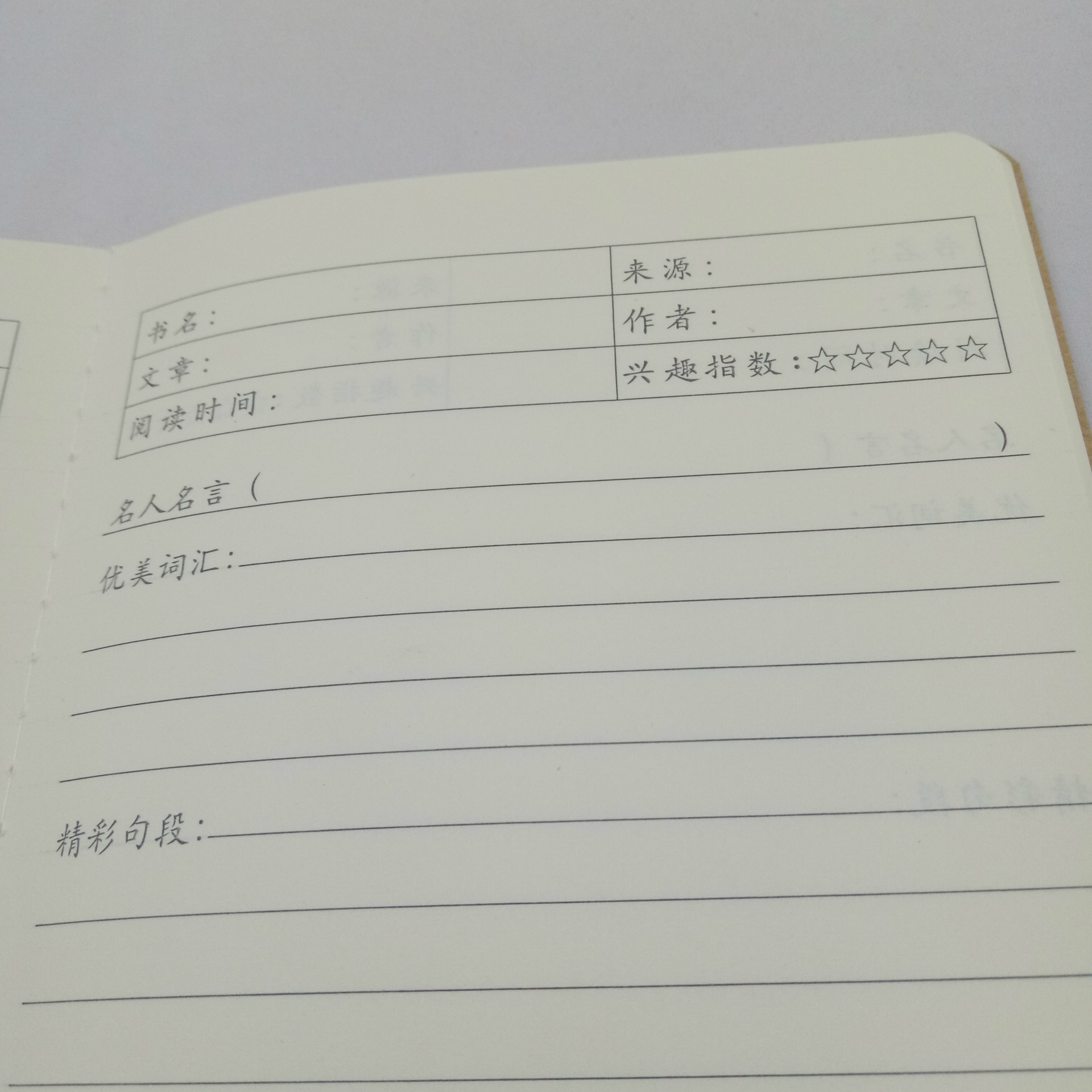 b5小学生读书笔记本 课外读后感阅读摘记本a5读书笔记阅读记录本