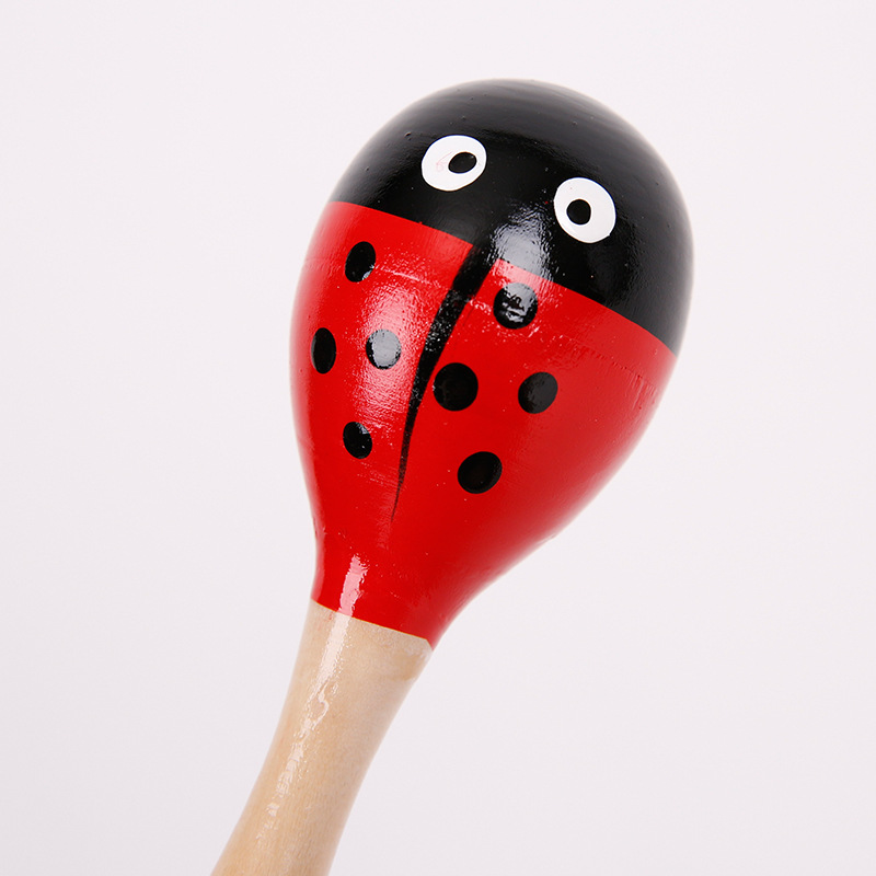 源头厂家木制小号沙锤 沙球卡通沙锤儿童玩具 木质玩具 厂家