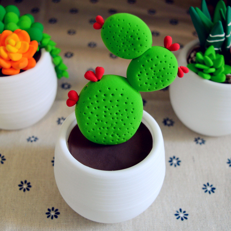 可瑞乐儿童diy益智手工制作玩具创意盆栽多肉轻粘土仿真植物材料