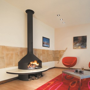 joorge/乔治rg1202悬挂式定制壁炉 现代燃木火炉实木取暖别墅壁炉