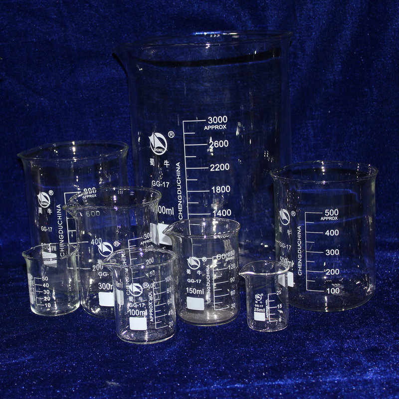蜀牛玻璃烧杯 透明低型烧杯 教学实验玻璃仪器定制 化学仪器