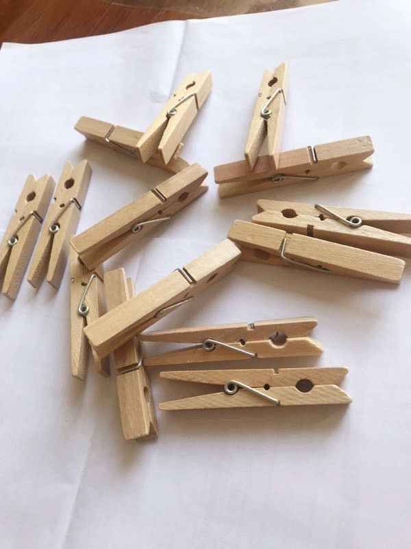 5cm 原木色环保木夹子 diy迷你相片彩色小木夹 原色木头夹子