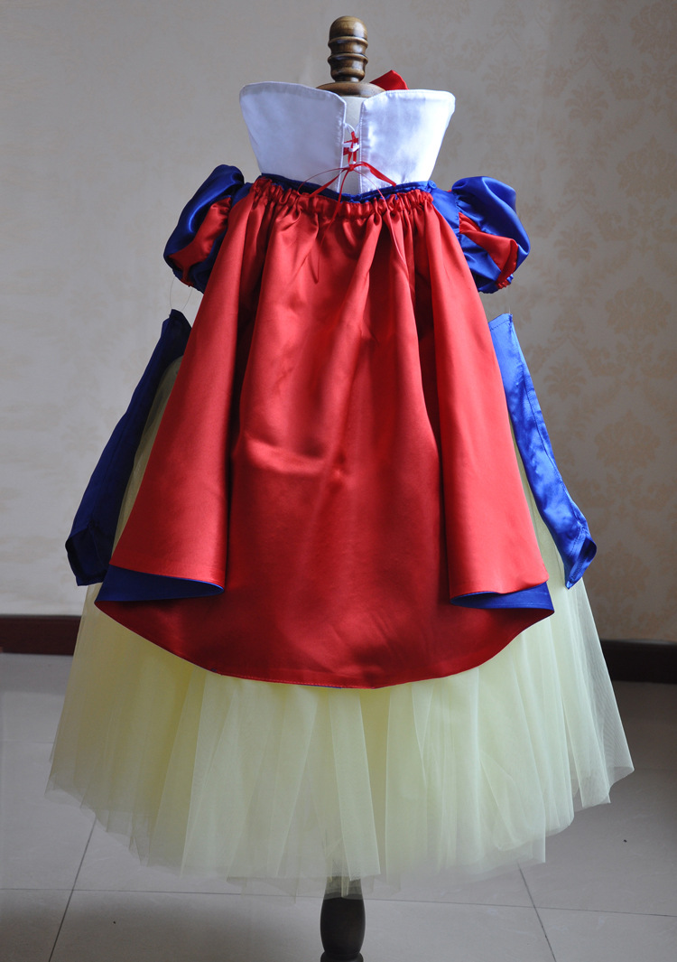 2020新款白雪公主礼服色丁披肩女童红蓝双面斗篷可脱卸斗篷披风