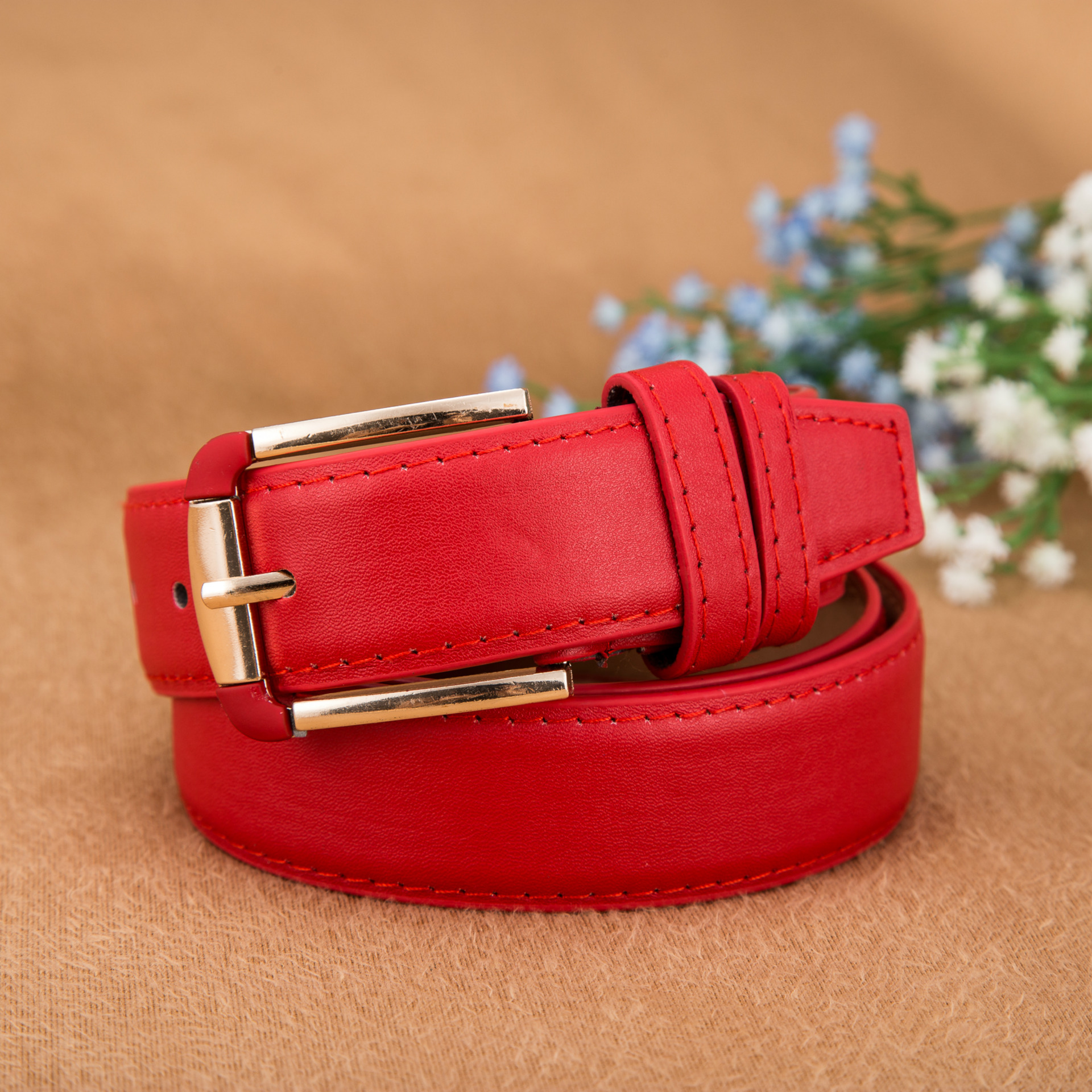 女士pu腰带韩版简约针扣皮带青年学生裤带百搭 地摊跑江湖批发