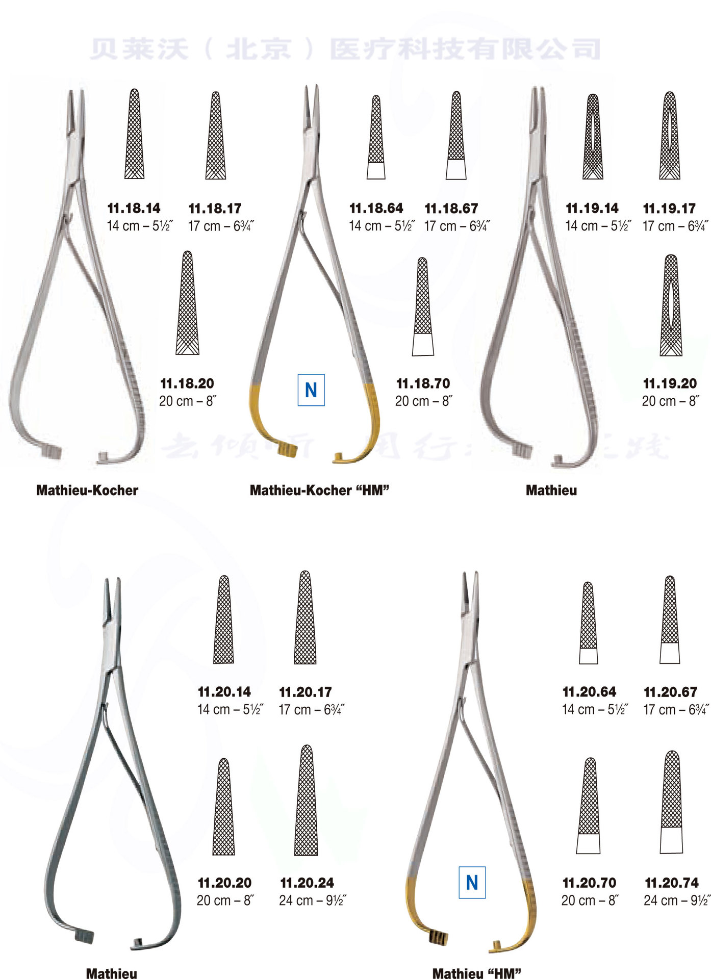 持针钳"hm" needle holder slender 德国进口手术器械销售