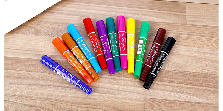 大双头12色记号笔油性整盒价一盒12只