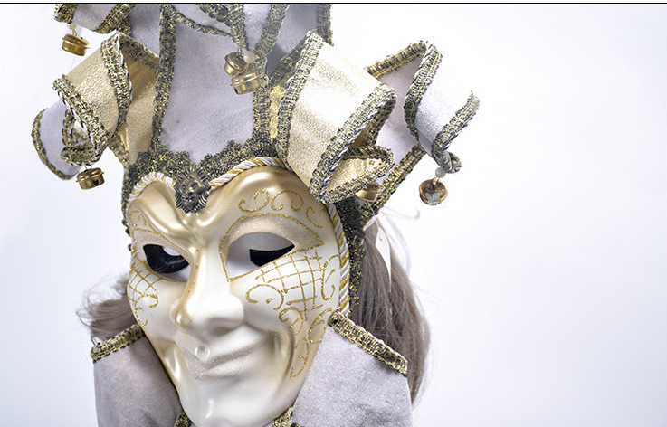 外贸定做 万圣节高档威尼斯面具 火焰10角脸谱面具 恐怖狂欢派对