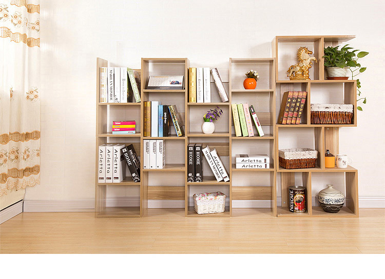 paden 书柜对开门储物收纳柜置物书架自由组合柜简易落地学生书柜蛇形