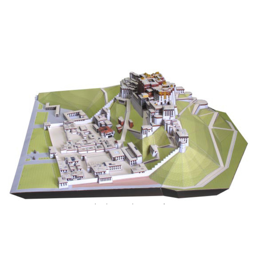 50cm 中国 布达拉宫世界名 建筑模型 纸模型 手工diy