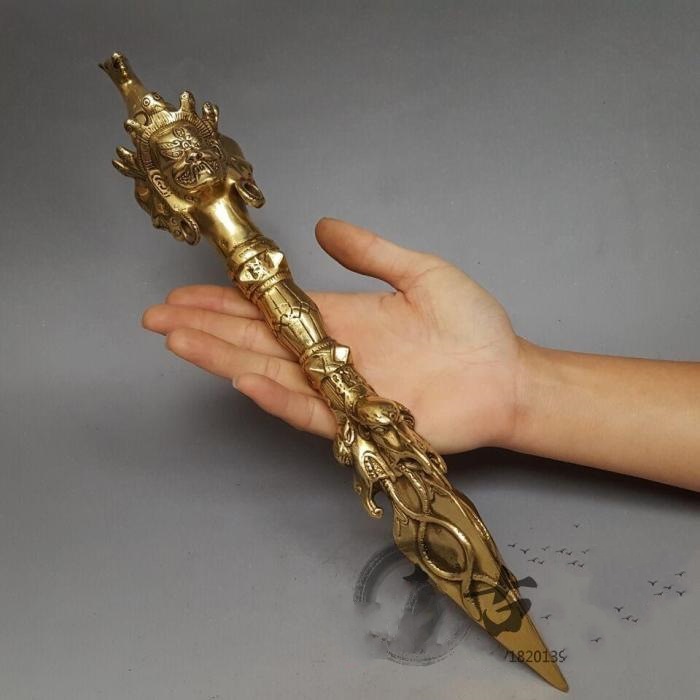 批发纯铜法器摆件 马头明王普巴金刚杵 降魔杵 镇宅辟邪风水用品