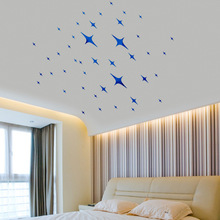 创意3D立体星星亚克力镜面墙贴天花板吊顶装饰电视背景墙卧室墙贴