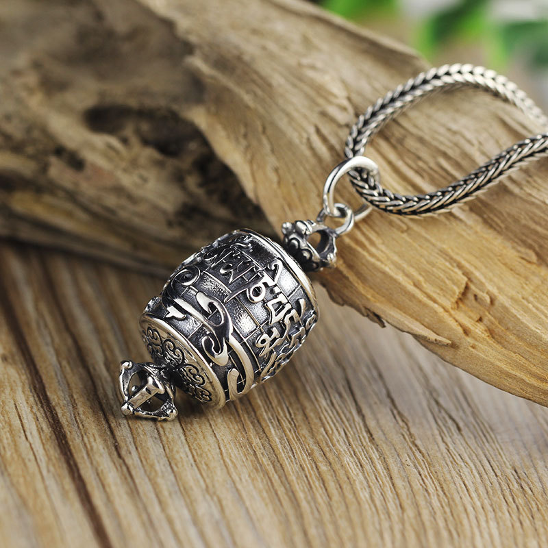 佛教用品s925纯银饰品泰银精工男女通用六字真言吊坠 可拧开