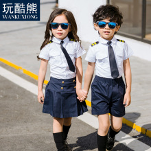 童装2022新款短袖套装海军服中小学生校服厂夏季幼儿园园服演出服