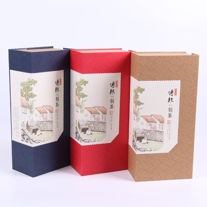 复古竹纹简易茶叶礼品盒环保岩茶包装包装 通用 茶叶包装盒 空盒