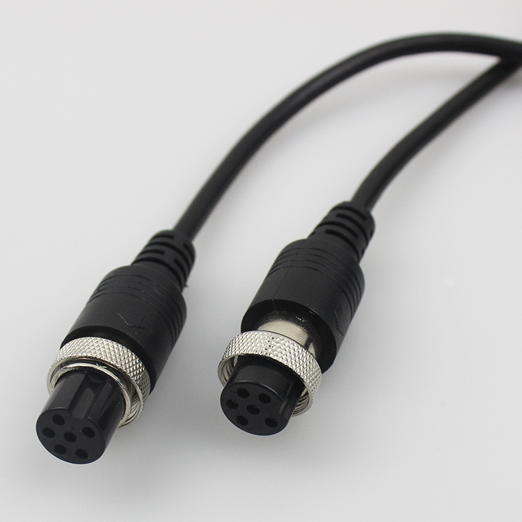 m16 6芯航空线,gx16车载公母头视频线挂车录像机线