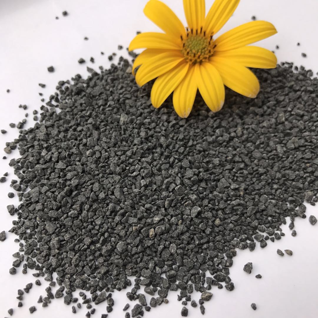 花岗岩黑沙子碎石子道砟垫层机制玄武岩地坪骨料黑砂级配料