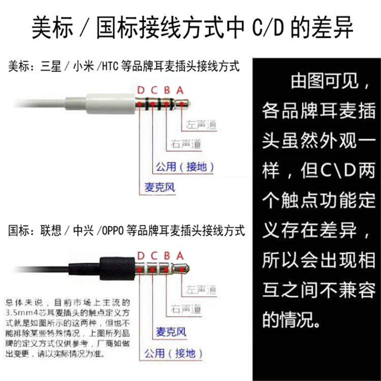 u型3.5mm一分二音频转接头手机唱吧k歌线耳机麦克风二合一转接头