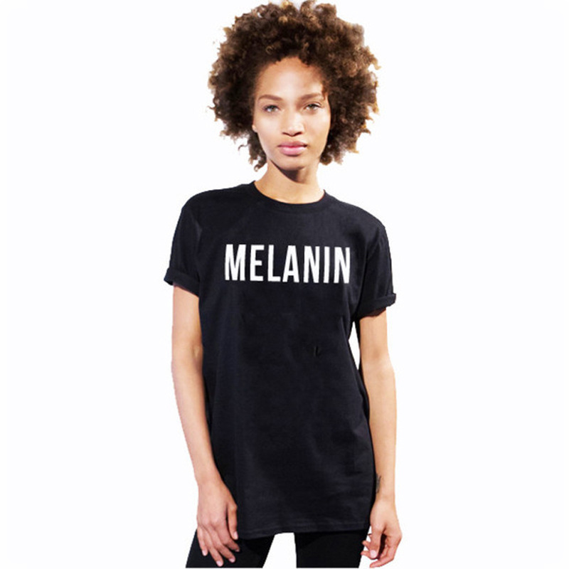 melanin 字母t恤男女 欧美街头短袖情侣装速卖通