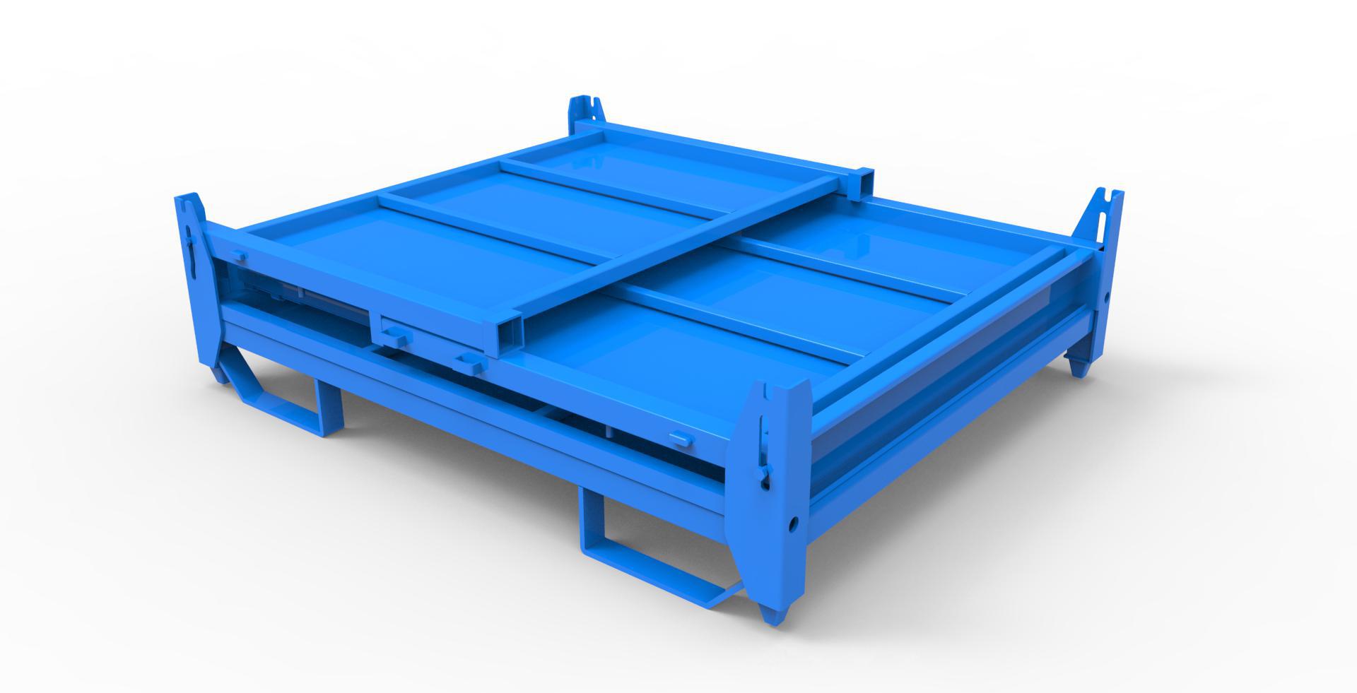 易联厂家直销q235材质折叠金属箱 钢板料箱 铁板箱 铁框 铁箱