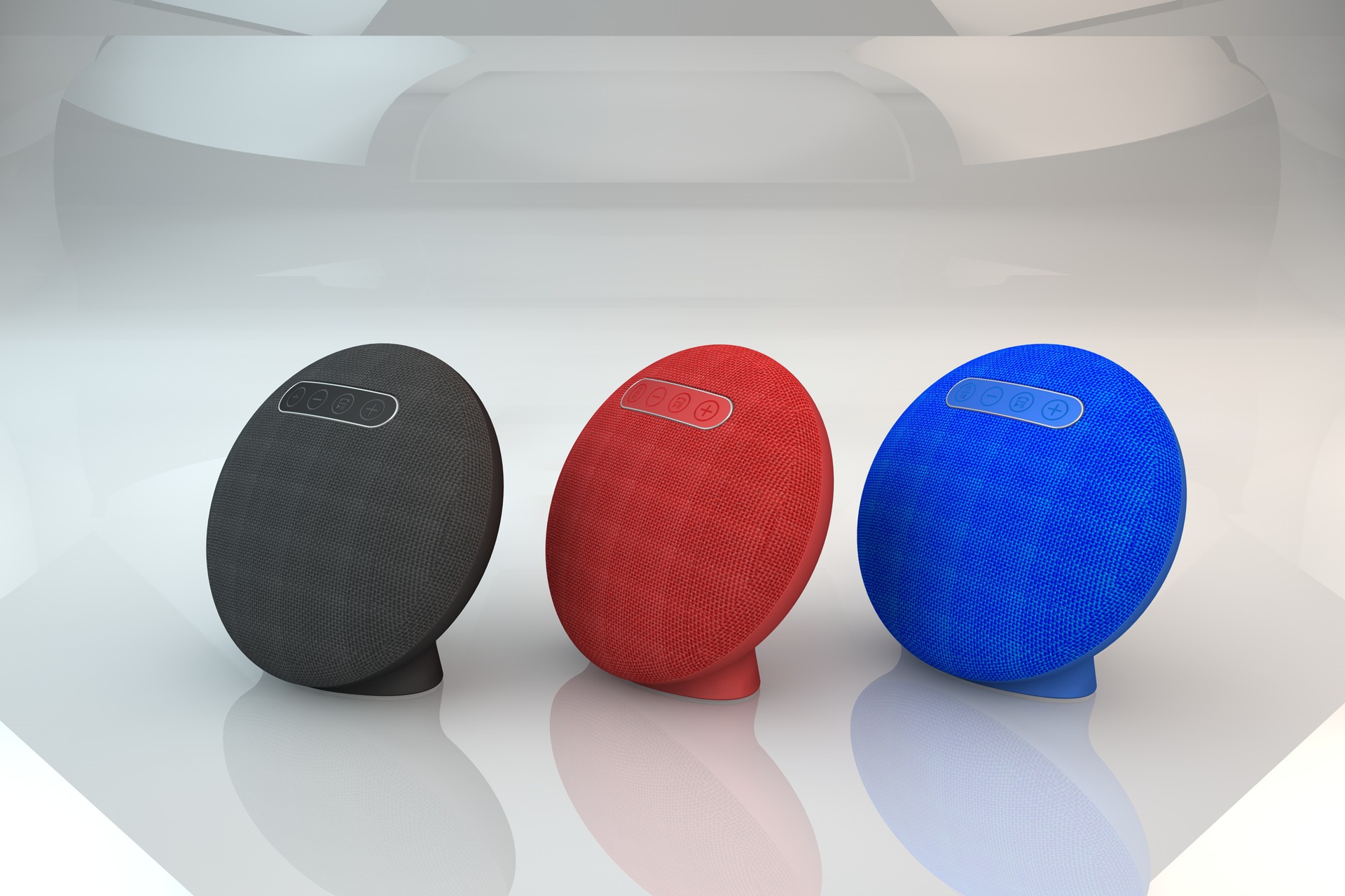 新款圆形布艺蓝牙音箱插卡收音多功能对箱功能低音炮一件代发