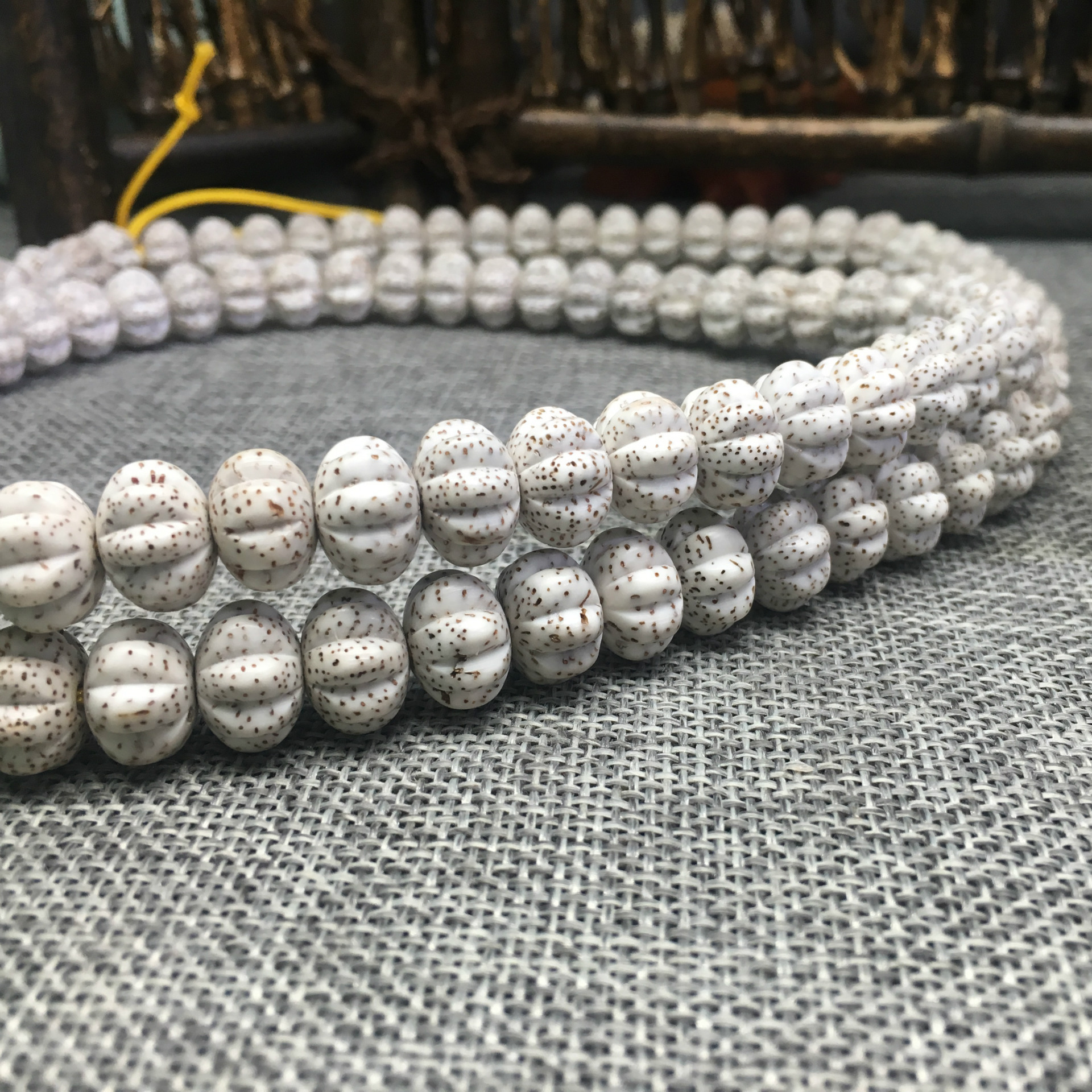 星月菩提子108颗南瓜珠正月佛珠手工磨制干磨顺白高密