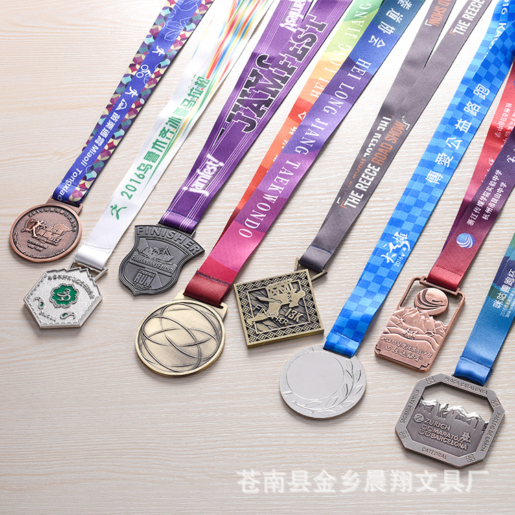 新款奖牌挂绳印刷logo 运动员比赛奖牌吊绳 热转印挂带批发