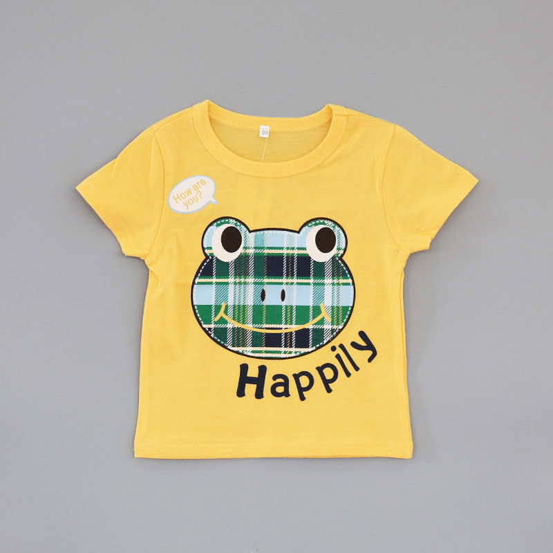 2017夏季男女童装短袖t恤 卡通可爱纯棉圆领 服装儿童服装批发