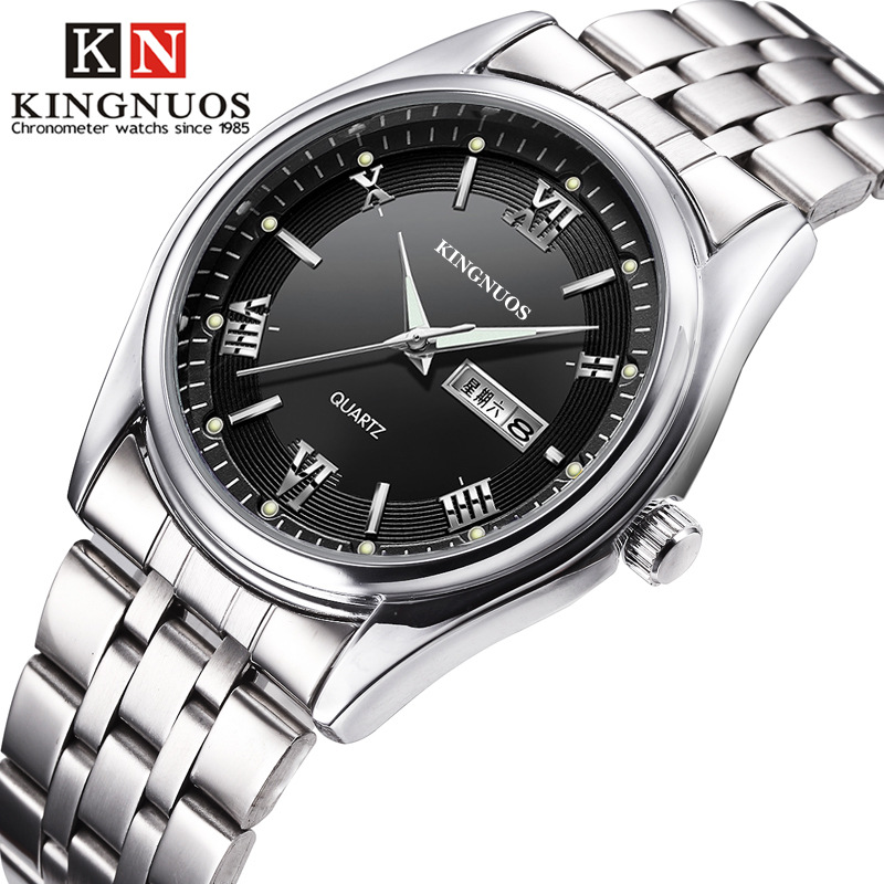 正品金诺时时尚石英手表男女防水学生手表皮带情侣表时尚夜光男表