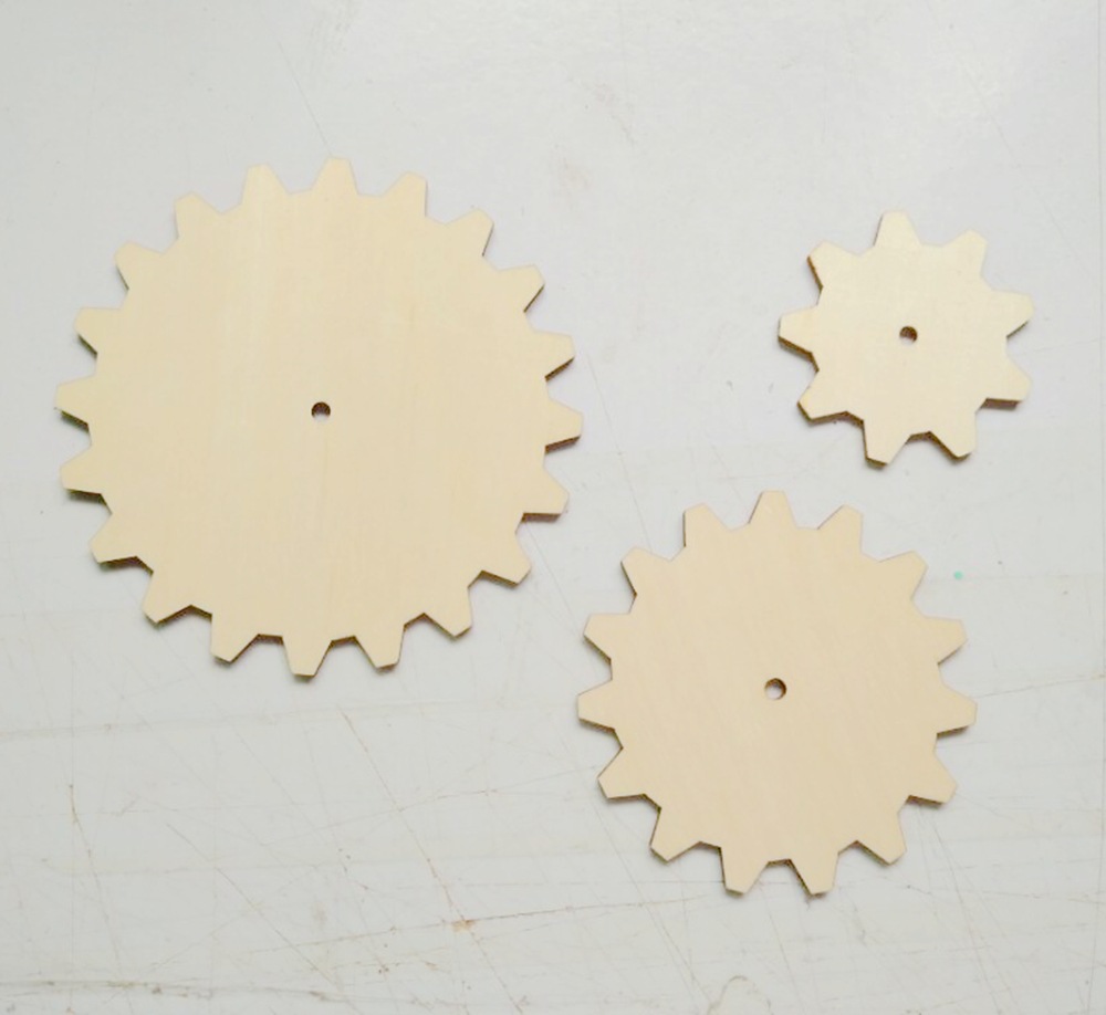 手工diy木片手绘涂鸦配件闹钟齿轮木片益智木片 教学装饰圣诞挂件