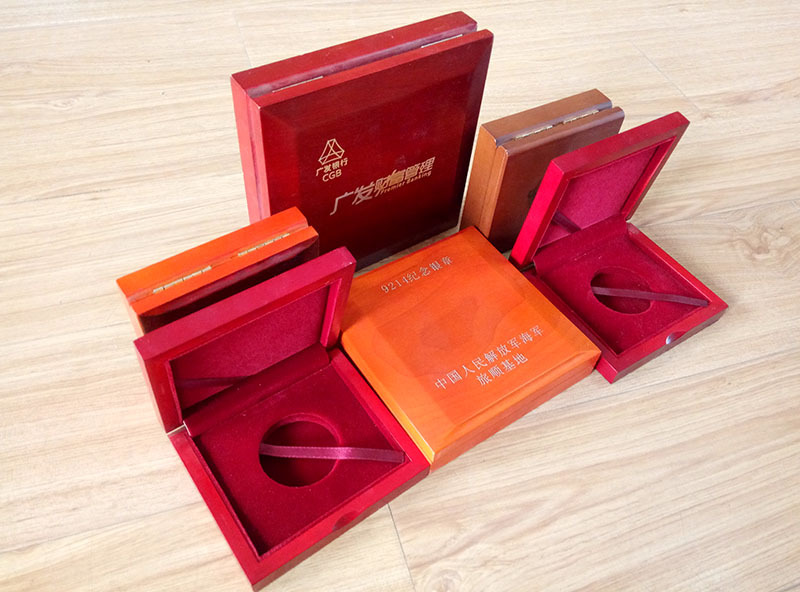 厂家定制高档纪念币盒 实木纪念币盒 纪念币礼品包装盒 定制logo