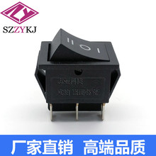 厂家直销船型开关KCD4六脚三档黑色16A250V20A125V大电流翘板开关