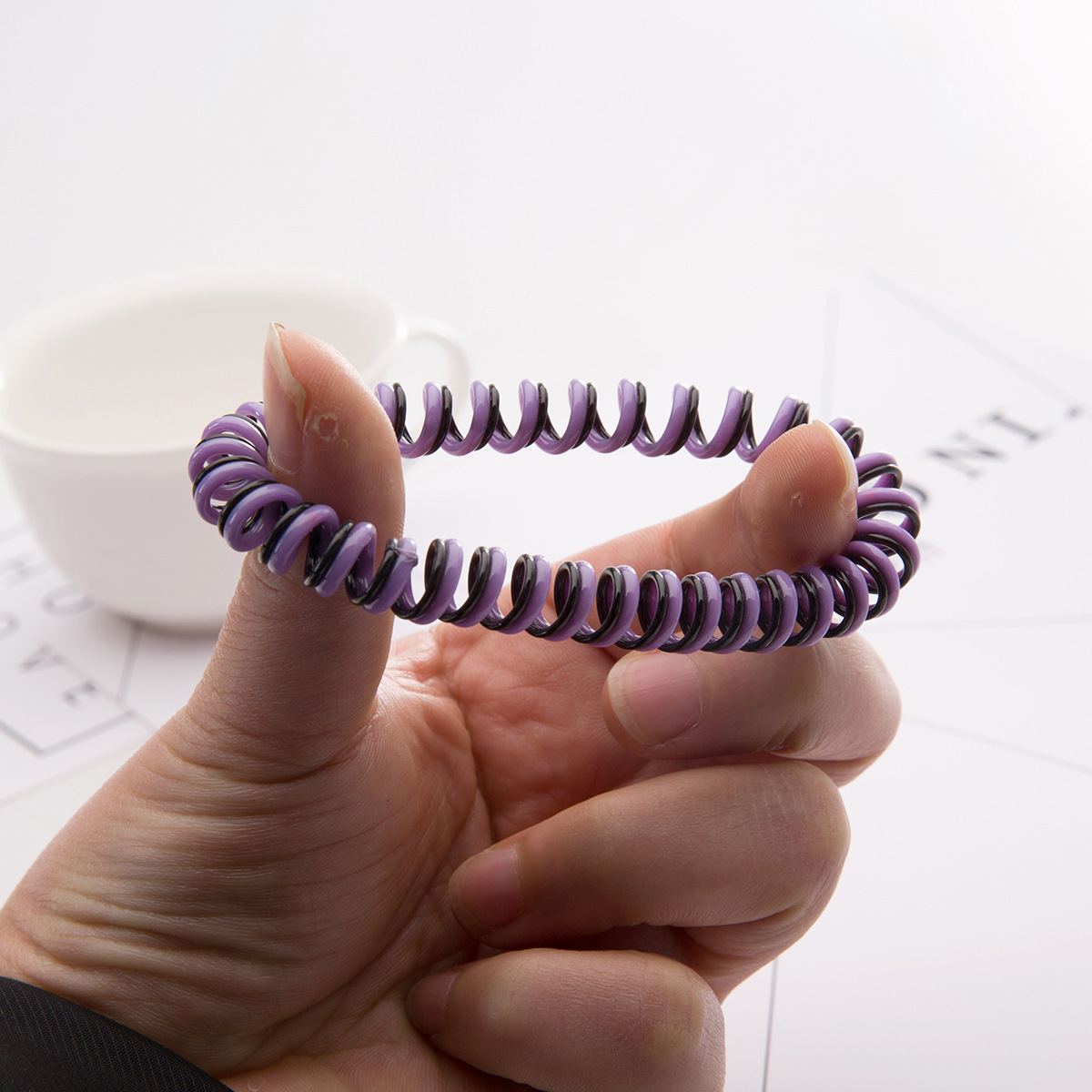 双色黑白彩双打手环糖果多色电话线发圈 电话圈发饰 厂家直销