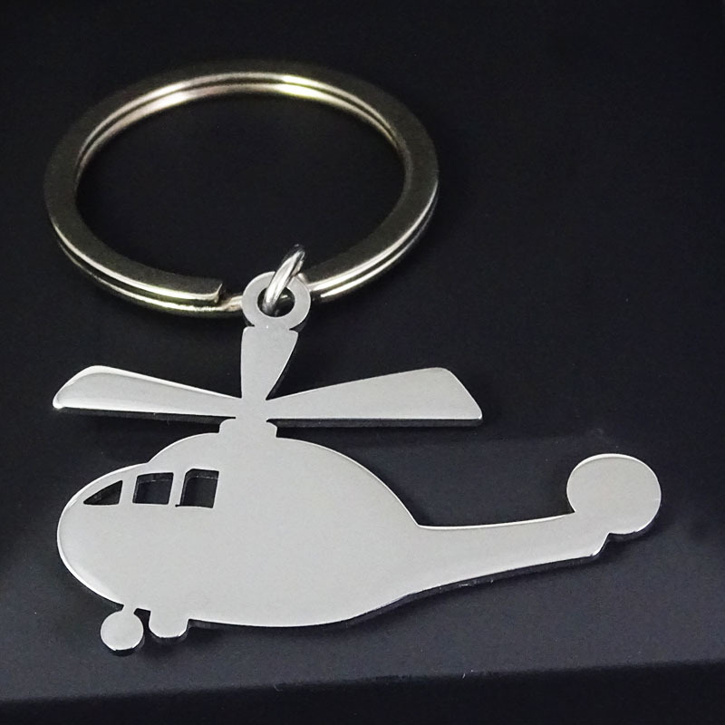 新款创意直升飞机汽车男士钥匙扣赠品小礼品不锈钢金属刻字logo
