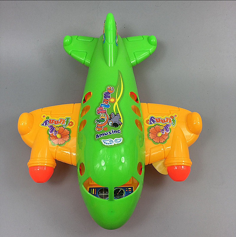 塑料卡通拉线回力小飞机带铃铛 儿童益智玩具10元店货源批发0384