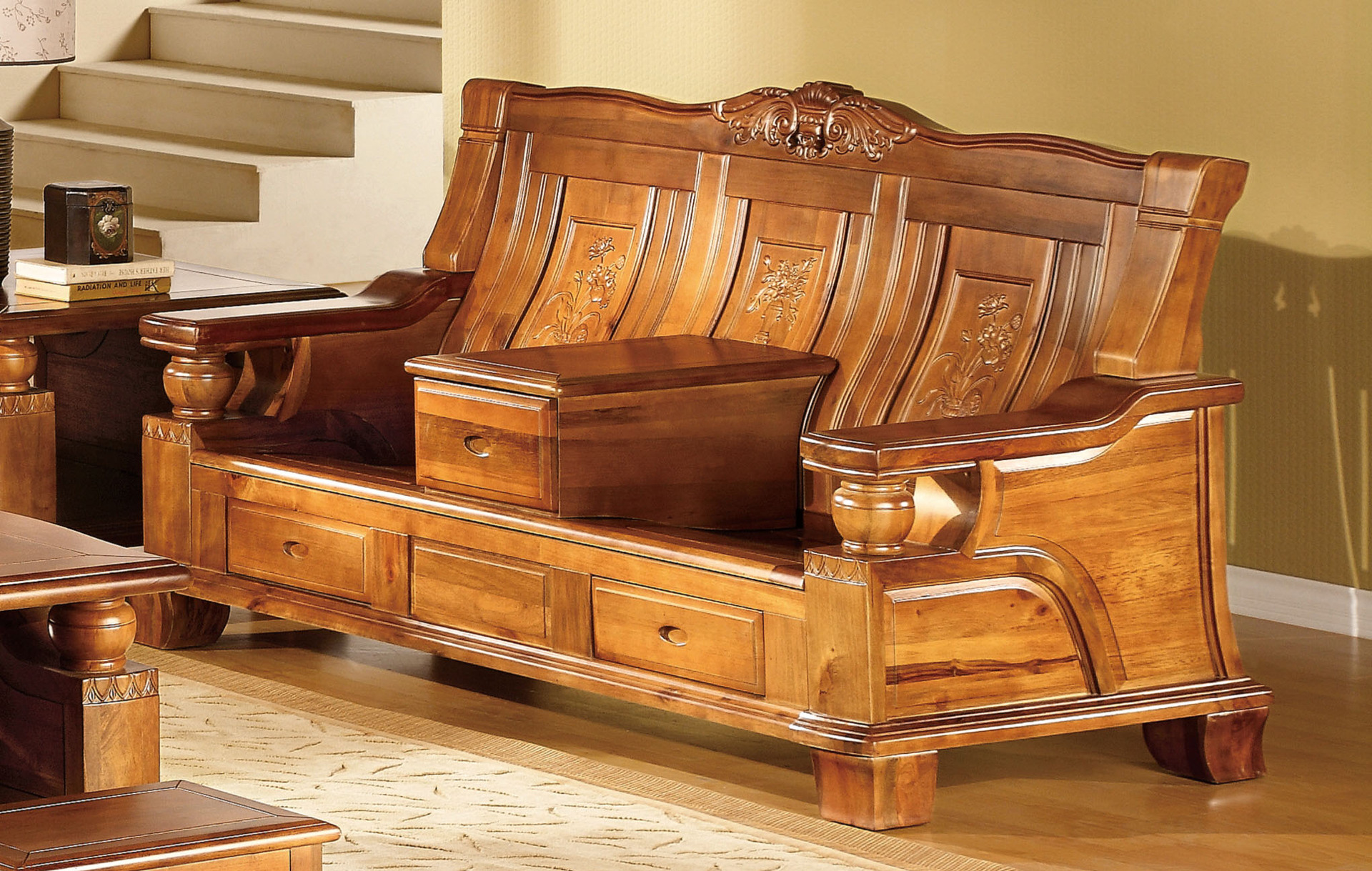 金樟居 厂家直销樟木实木客厅沙发家具组合 樟木沙实木发家具套装